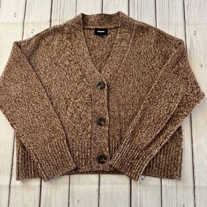 Monrow Women's Red Marled Oversize Cardigan Sweater Size XS Cashmere Wool Blend
